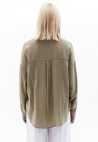 Women Green Oversize Shirt with Pockets