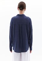 Women Blue Oversize Shirt with Pockets