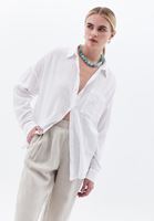 Women White Oversize Shirt with Pockets