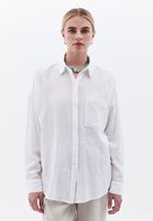 Women White Oversize Shirt with Pockets