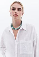 Women White Oversize Shirt with Pockets