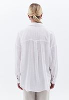 Women White Oversize Shirt with Pockets