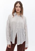 Women Mixed Oversize Shirt with Pockets