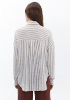 Women Mixed Oversize Shirt with Pockets