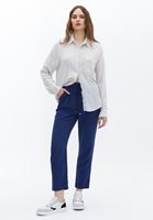 Women Mixed Oversize Shirt with Pockets