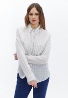 Women Mixed Oversize Shirt with Pockets