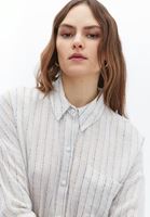 Women Mixed Oversize Shirt with Pockets