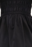 Women Black V-Neck Smocked Mini Dress