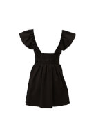 Women Black V-Neck Smocked Mini Dress