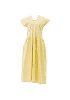 Women Yellow V-Neck Maxi Dress