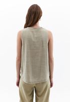 Women Green Cotton Blended V-Neck Singlet