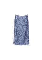 Women Blue Mİd Rise Sequined Skirt