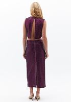 Women Purple Mid Rise Sequin Skirt