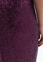 Women Purple Mid Rise Sequin Skirt