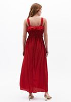 Women Red Frill Detailed Maxi Dress