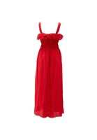 Women Red Frill Detailed Maxi Dress