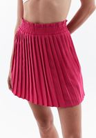 Women Pink High Rise Pleated Mini Skirt