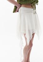 Women Cream Mid-Rise Ruffled Skirt