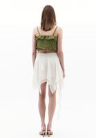 Women Cream Mid-Rise Ruffled Skirt