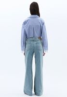 Women Blue High Rise Wide Leg Denim Pants