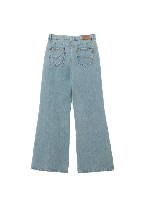 【Anyone more】Ops Stripe Washing Denim Wide Pants Erin Wide Leg Denim | Patchington