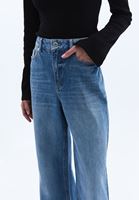 Women Blue High Rise Wide Leg Denim Pants