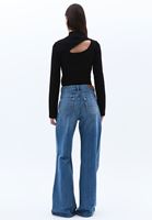 Women Blue High Rise Wide Leg Denim Pants