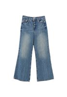 Bayan Mavi Yüksek Bel Wide-Leg Denim Pantolon