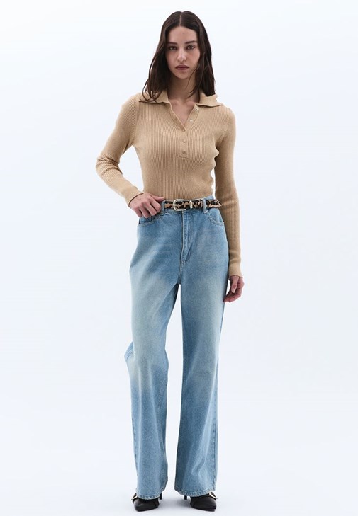 Wide-Leg Pantolon ve Poplin Gömlek Kombini