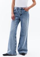 Bayan Mavi Yüksek Bel Wide-Leg Pantolon