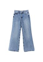 Bayan Mavi Yüksek Bel Wide-Leg Pantolon