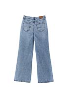 Bayan Mavi Yüksek Bel Wide-Leg Pantolon