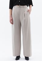 Women Beige High Rise Straight Fit Pants