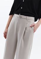 Women Beige High Rise Straight Fit Pants