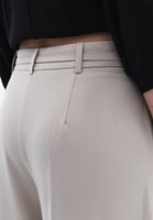 Women Beige High Rise Straight Fit Pants