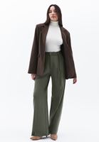 Women Green High Rise Straight Fit Pants