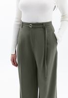 Women Green High Rise Straight Fit Pants