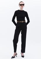 Women Black High Rise Slim Fit Pants