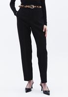 Women Black High Rise Slim Fit Pants