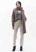 Women Beige High Rise Slim Fit Pants