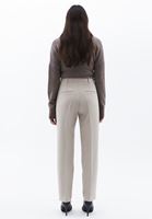 Women Beige High Rise Slim Fit Pants