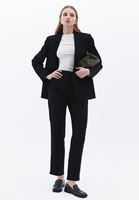 Women Black Ultra High Rise Carrot Fit Pants