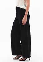 Bayan Siyah Orta Bel Straight-Fit Pantolon