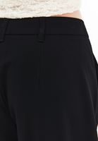 Bayan Siyah Orta Bel Straight-Fit Pantolon