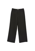 Bayan Siyah Orta Bel Straight-Fit Pantolon