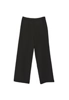 Bayan Siyah Orta Bel Straight-Fit Pantolon