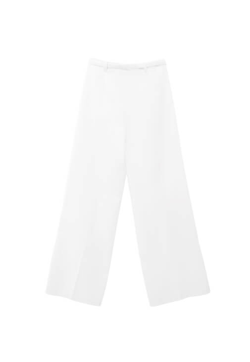 Wide-Leg Pantolon ve Tek Omuzlu Bluz Kombini