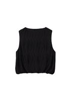 Women Black Crop Balloon Blouse