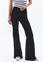 Bayan Siyah Ultra Yüksek Bel Flare Pantolon ( TENCEL™ )