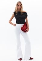 Bayan Beyaz Ultra Yüksek Bel Flare Pantolon ( TENCEL™ )